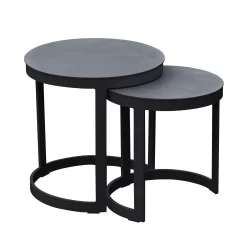 Royal Seasons Aluminium Bijzettafels Zwart - Set Van 2